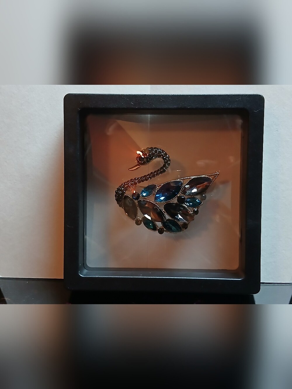 Hand Crafted Blue and Black Swan Brooch - Women Jewelry